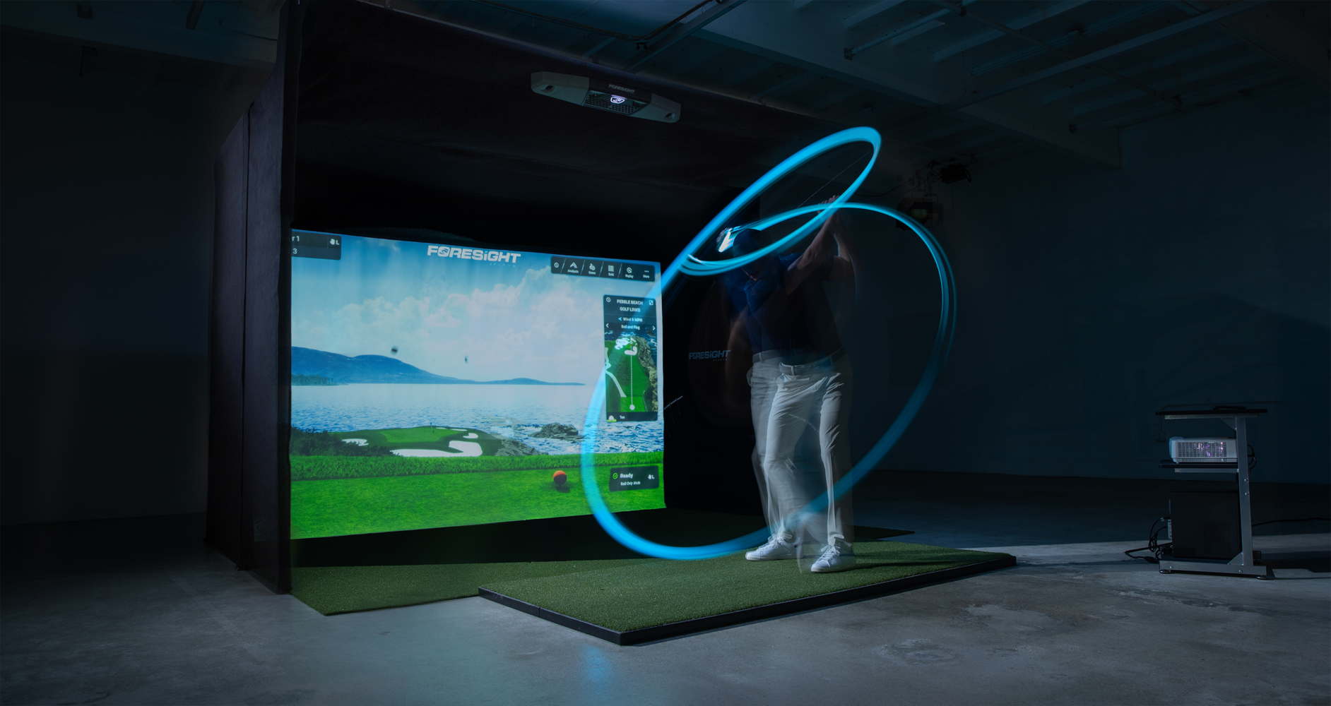 A Home Theater Room That Doubles as a Golf Simulator